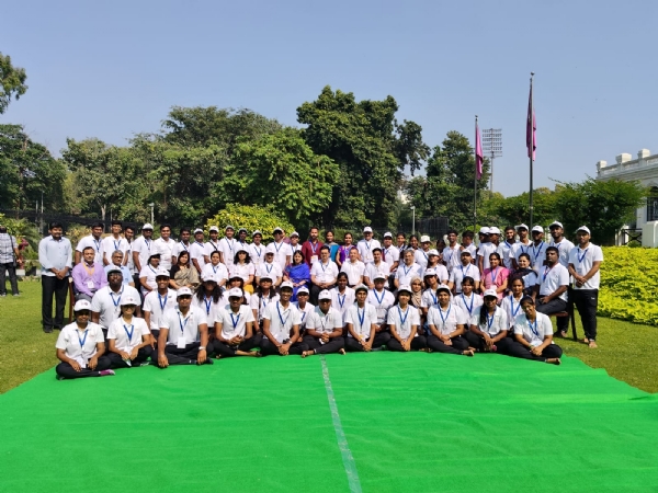 Delhi University Vice-Chancellor Prof. Yogesh Singh with faculty members and students of the Central University of Tamil Nadu (CUTN).