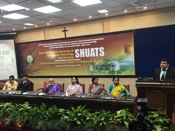 Prof. Dr. Ir. Jonathan A. Lal, Vice-Chancellor, SHUATS addressing audience