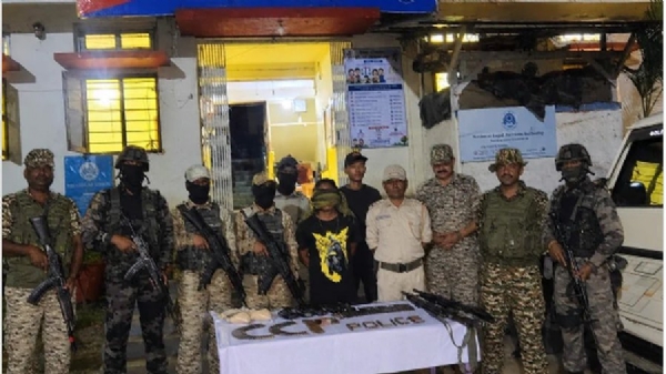 Arms seized by the security forces in Manipur