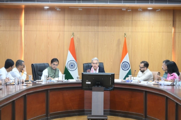 Union Secretary Reviewing Implementation of Welfare Schemes in Assam on Wednesday.