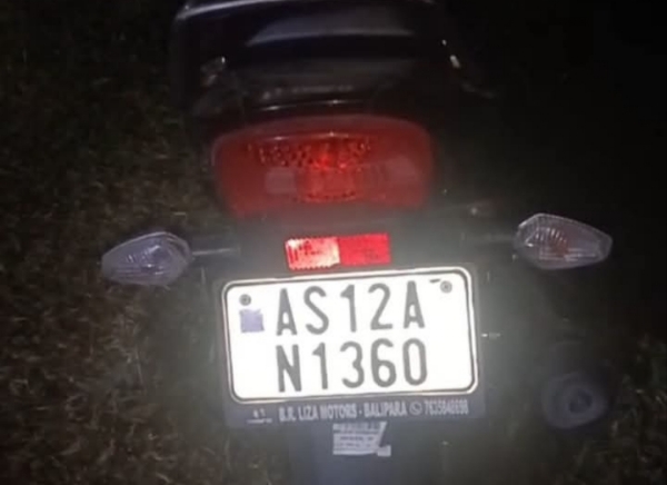 Image of the Crashed Motorcycle.