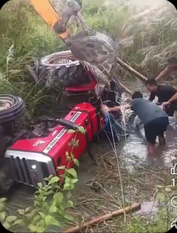 Image of the tragic road accident in Assam’s Sonitpur district on Saturday.