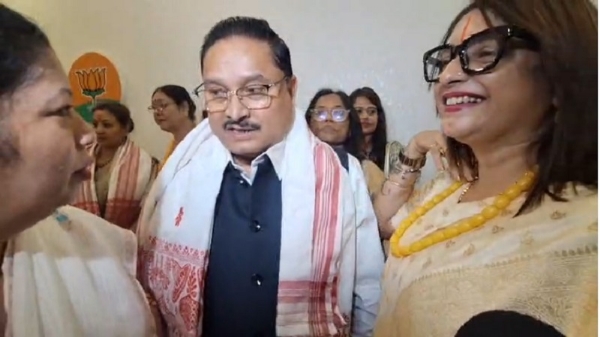 Assam Bjp President Dilip Saikia on Friday. Assam Bjp President Dilip Saikia on Friday.