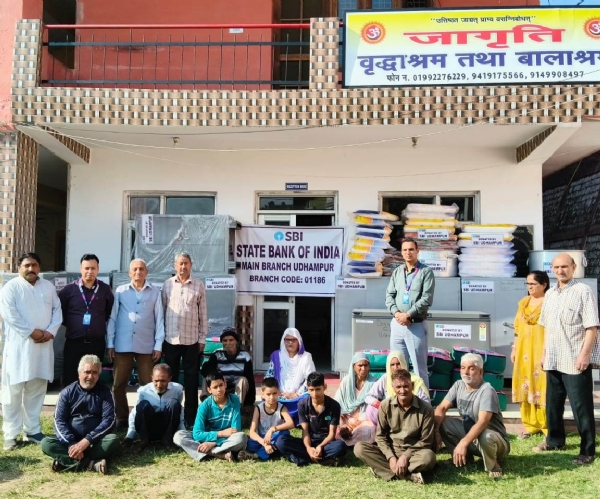 SBI Udhampur extends support to Old Age Home under CSR initiative
