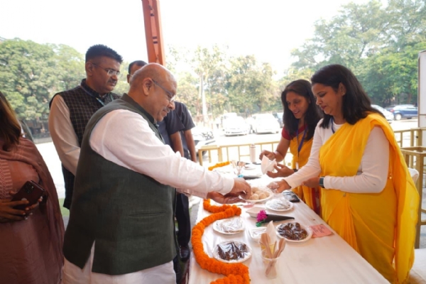 Delhi Assembly Speaker Vijender Gupta attends the 9th National Nutrition Month programme at Aggarwal Dharamshala in Sector 8, Rohini, on Saturday.