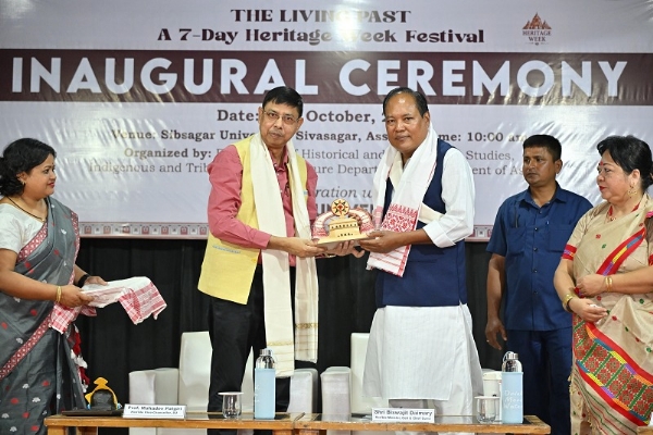 Biswajit Daimary Inaugurating Seven-Day Heritage Festival at Sibsagar University.