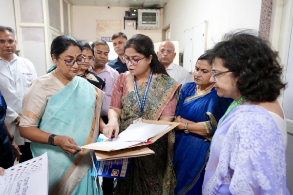 Chief Minister Rekha Gupta inspects the Sakhi One Stop Centre at Lok Nayak Hospital on Monday. Chief Minister Rekha Gupta inspects the Sakhi One Stop Centre at Lok Nayak Hospital on Monday.