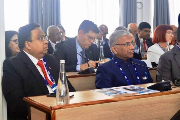 Rajya Sabha Deputy Chairman Harivansh and Rajya Sabha member Dr Sasmit Patra attend the 153rd Assembly of the Inter-Parliamentary Union (IPU) in Arusha, Tanzania.