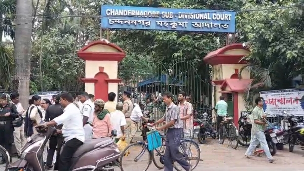The closed gate of Chandannagar Sub Division Court The closed gate of Chandannagar Sub Division Court