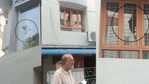 कोलकाता के पूर्व मेयर विकास रंजन भट्टाचार्य के घर पर हमला