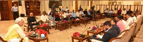 LG Sinha Interacts With Delegation Of Media Representatives From Mumbai