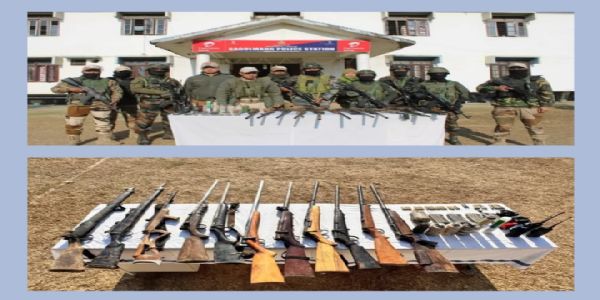 Large Cache of Weapons Recovered in Kangpokpi and Imphal East