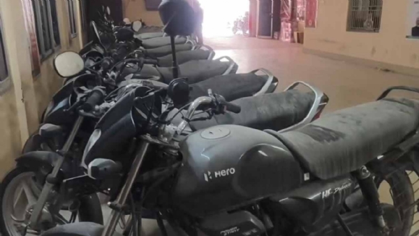 The parked bikes The parked bikes