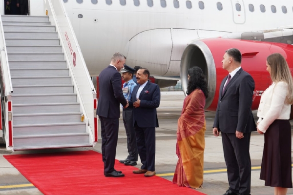 President Peter Pellegrini of the Slovak Republic welcomed by Dr. Jitendra Singh
