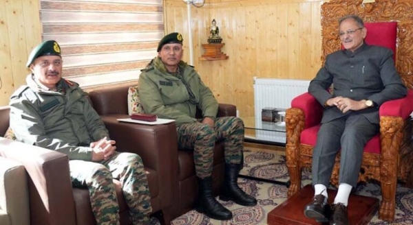 Lt Gen Pratik Sharma calls on LG Ladakh Lt Gen Pratik Sharma calls on LG Ladakh