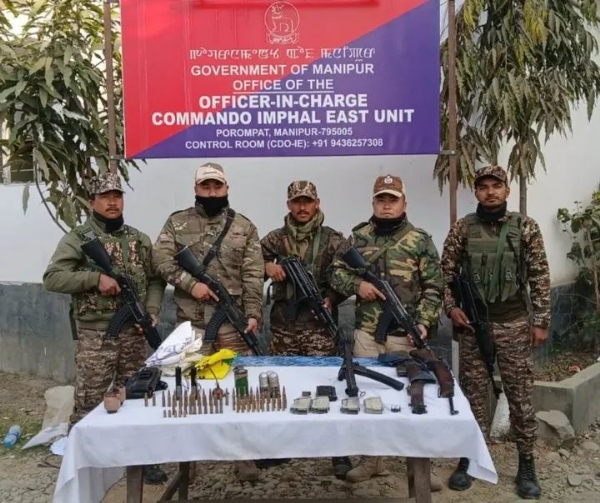 Image of the Seized Arms and Explosives During Search Operation in Imphal East. Image of the Seized Arms and Explosives During Search Operation in Imphal East.