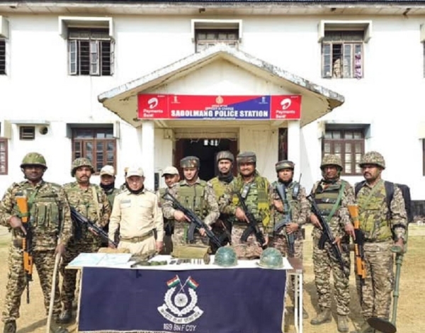 Image of the Cache of Arms Recovered in Imphal East District.