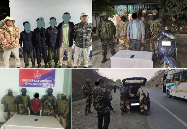 Image of the Six arrested Rebels of PLA, PREPAK and PREPAK (Pro) in Manipur.