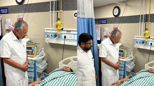 Pinarayi Vijayan visits injured state health min at