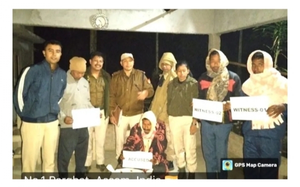 Image of the accused with Ganja Seized in Lakhimpur.