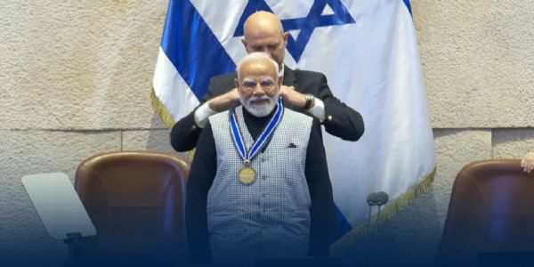 PM Modi Claims Historic Distinction: First-Ever Honoree of Knesset Medal in Israel