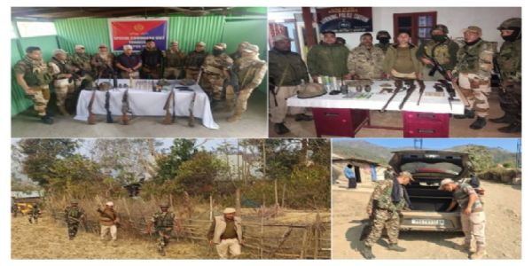 Large Cache of Arms and Ammunition Recovered from Kakching and Imphal East Districts