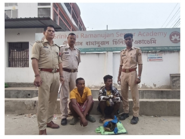 Image of the Two Arrested Drug Peddlers With Ganja in Guwahati.
