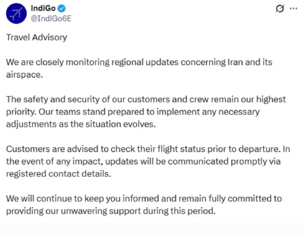 IndiGo advisory IndiGo advisory