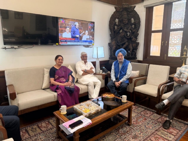 Gajendra Singh Shekhawat with Annapurna Devi and Hardeep Singh Puri Gajendra Singh Shekhawat with Annapurna Devi and Hardeep Singh Puri