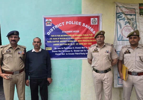 Drug Peddler’s House Attached In J&K’s Samba