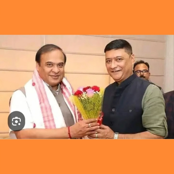 File photo: BJP Leader Jayanta Das  with Assam CM Dr Himanta Biswa Sarma.