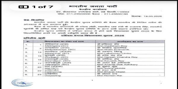 BJP Unveils 111-Candidate Second List for Bengal Polls, Fields Actress Roopa Ganguly