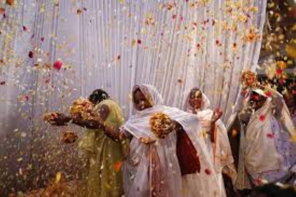 Widows in Vrindavan celebrated Holi at the ancient Gopinath temple Widows in Vrindavan celebrated Holi at the ancient Gopinath temple