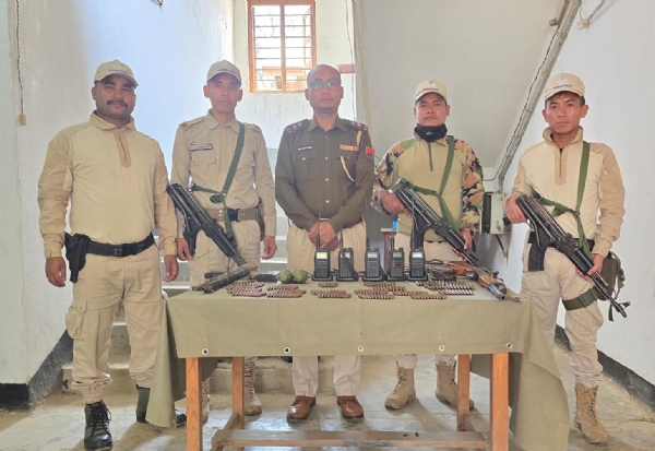 Image of the Arms, Ammunition Recovered by Security Forces in Manipur