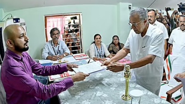 Pinarayi files nomination