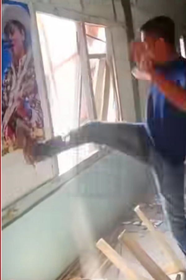 Zubeen Garg’s Portrait Desecrating at Congress Office Amid Internal Rift in Assam.