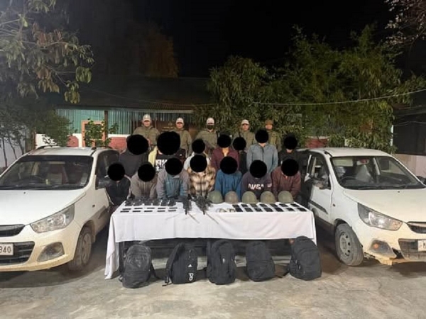 Image of the 14 arrested UNLF (K) Rebels in Manipur and seized Arms and Cash. Image of the 14 arrested UNLF (K) Rebels in Manipur and seized Arms and Cash.