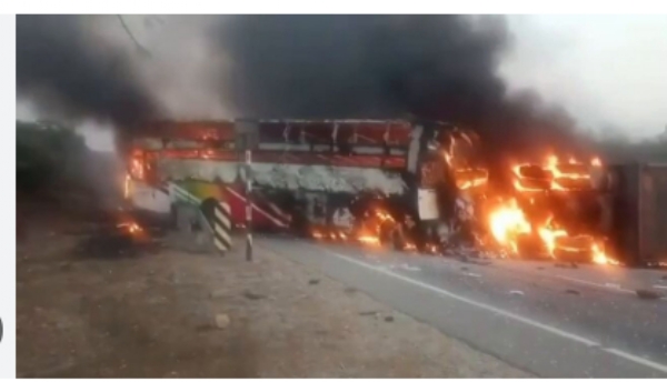 Andhra Pradesh Bus Fire After Collision Andhra Pradesh Bus Fire After Collision