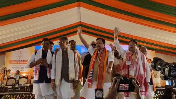 भाजपा के राष्ट्रीय अध्यक्ष नितिन नवीन की चुनावी सभा।