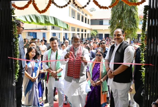Assam Governor Lakshman Prasad Acharya Inaugurating School Buildings at Haflong.