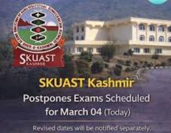 SKUAST-K Postpones Exams Scheduled From March 5 To 8