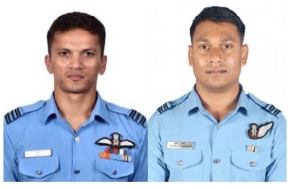 Image of the Two killed Pilots in IAF Sukhoi-30 MKI Fighter Jet Crashes in Karbi Anglong Hills.