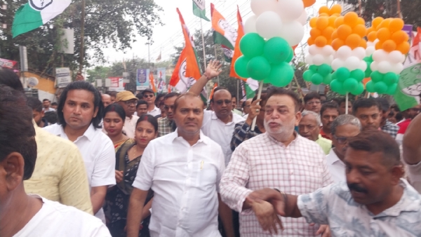 TMC leaders during the rally, Photo: Hindusthan Samachar