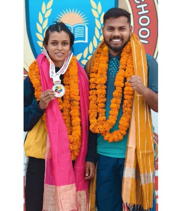 Shashikala with Her Coach Arvind Maurya