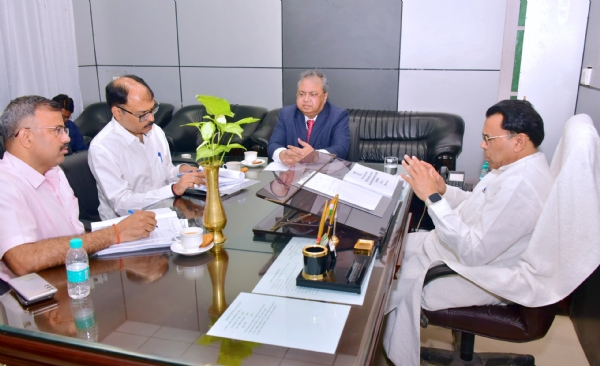 Review meeting of departmental schemes was held on Monday
