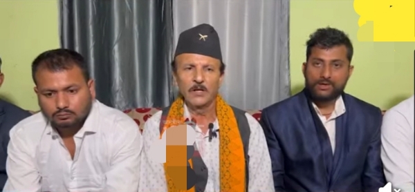 Delegation of the All Assam Gorkha Students’ Union and Gorkha Sammelan from Lakhimpur district addressing the a press conference.