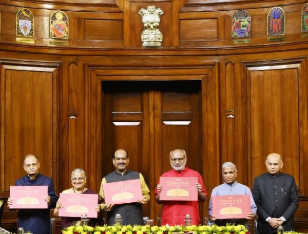 Vice‑President C P Radhakrishnan today released the book ‘Tides of Time: Bharat’s History through Murals in Parliament
