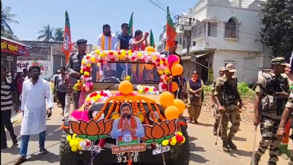 Delhi chief minister Rekha Gupta during the road show