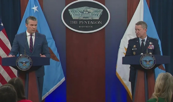 U.S. Defense Secretary Pete Hegseth and General Dan Caine.