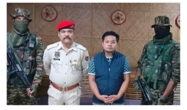 Image of the Man Arrested for Alleged Links with ULFA (I) in Charaideo